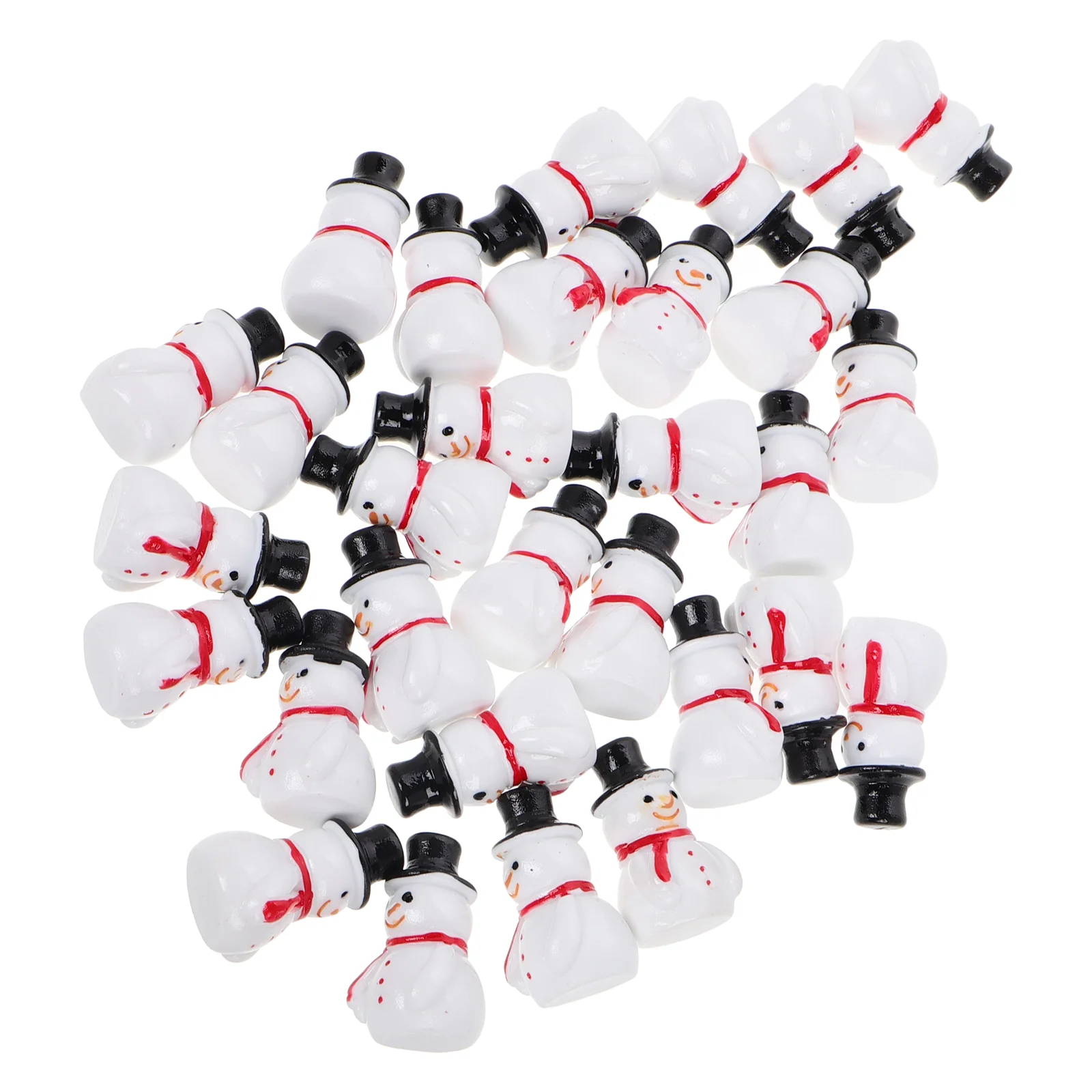 30 Pcs Plush Mini Snowman Snowballs It Costume for Kids Resin Figurine Winter Black Father