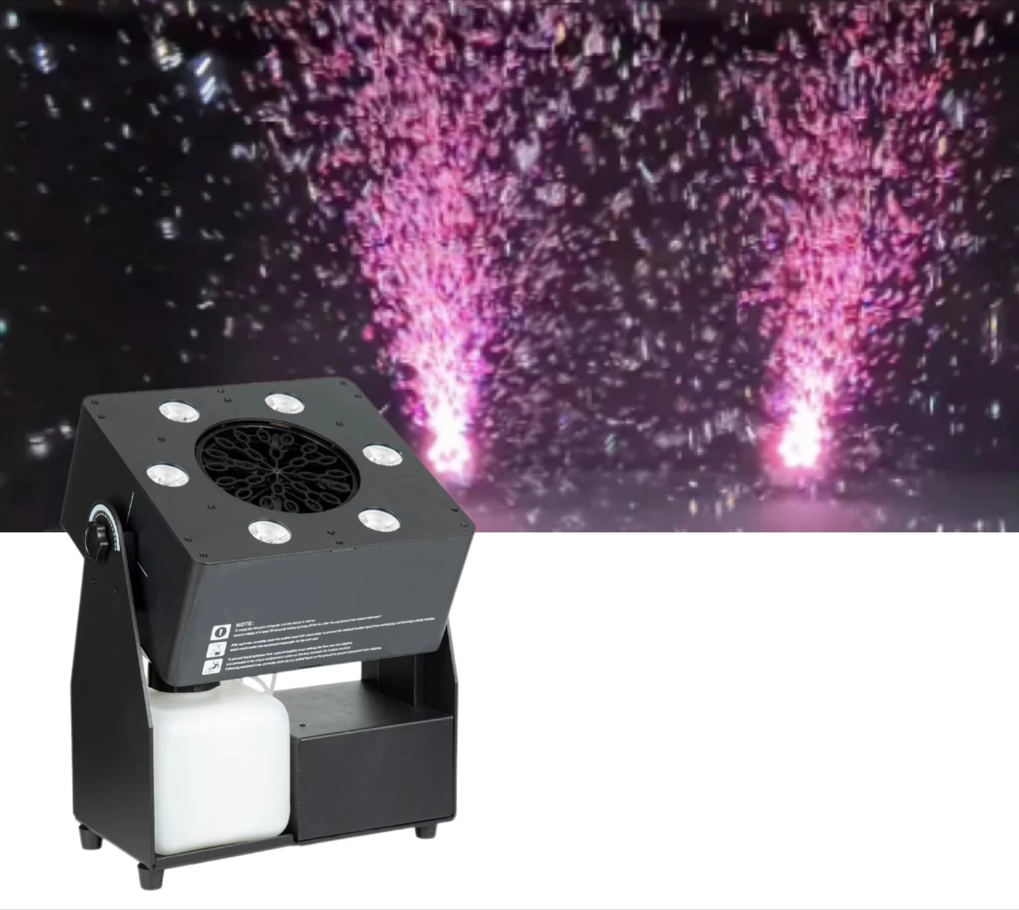 LED RGBW Remote Control Bubble Machine 10M Super Bubble Machine Professional Stage Effect for Wedding Party
