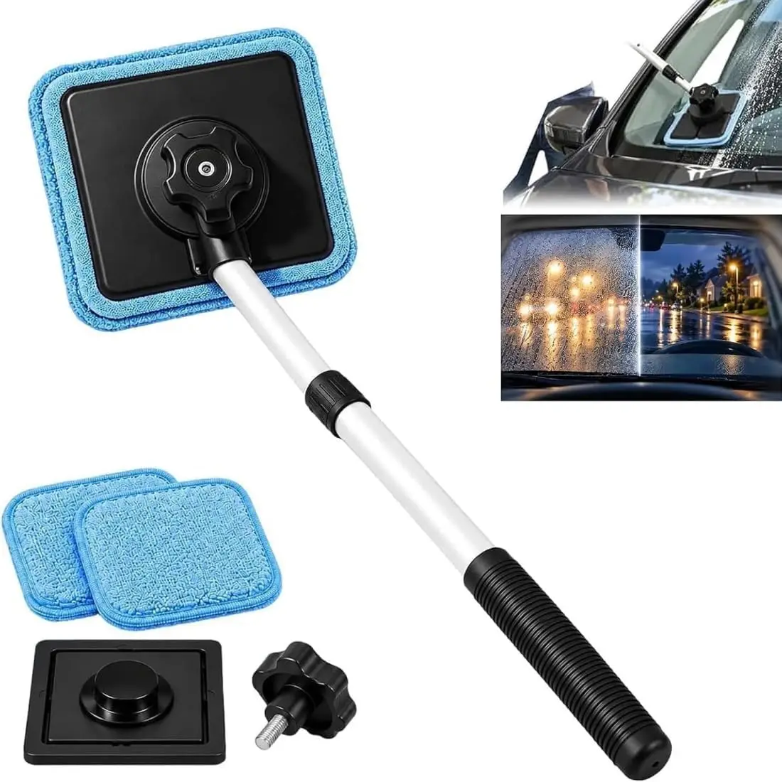 Dual Magnetic Car Windshield Cleaner Auto Glass Cleaning Kit Dual Side Magnetic Window Cleaner Double Sided Glass Cleaner Tool