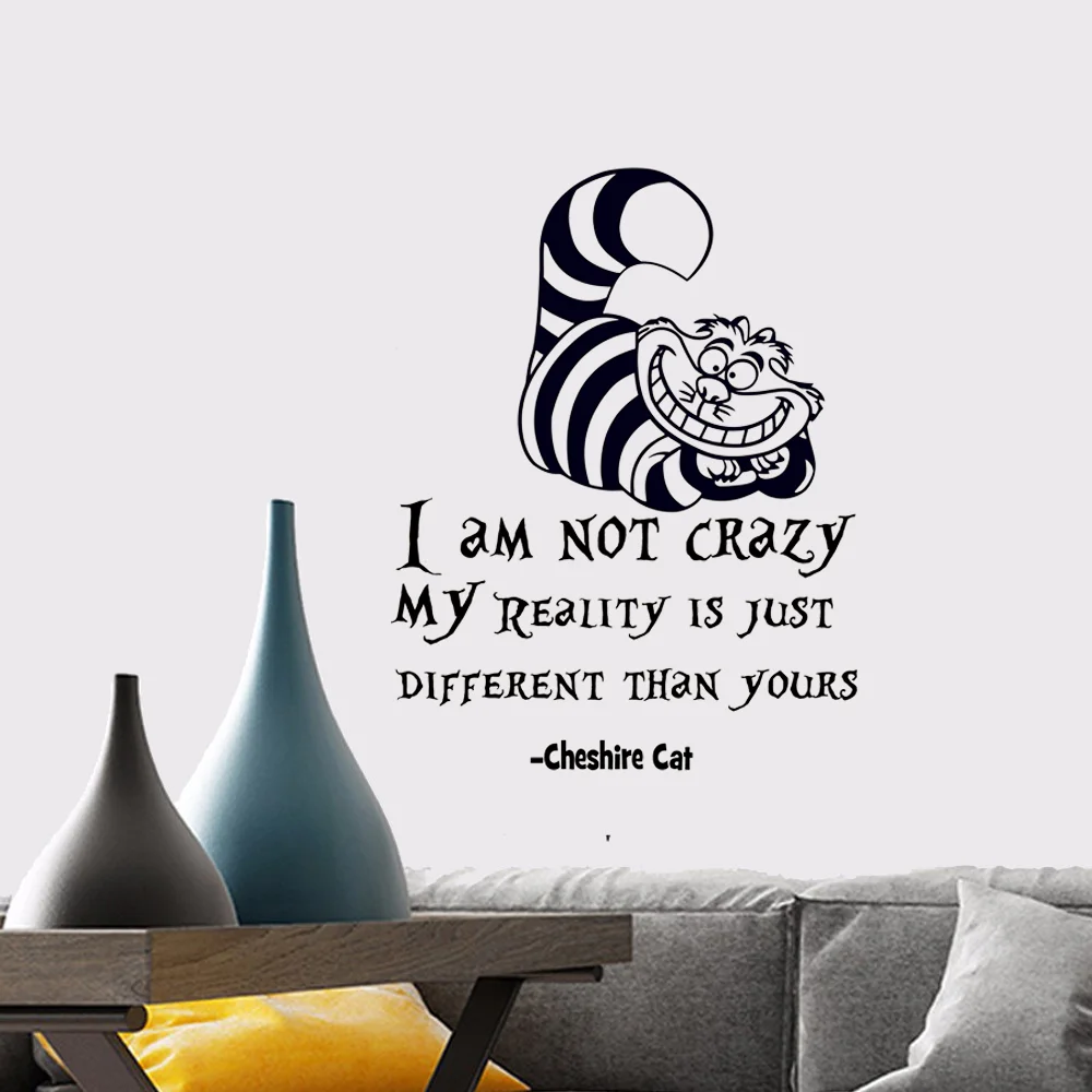 Alice In Wonderland Wall Sticker Cat Quotes \