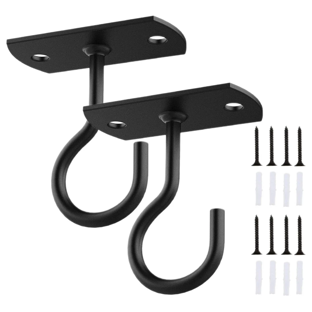 2pcs Wall Hook Iron Garden Light Hanging Bracket Heavy Duty Planter Flower Basket Bracket 2 5 Inch Screws Included Stable Strong