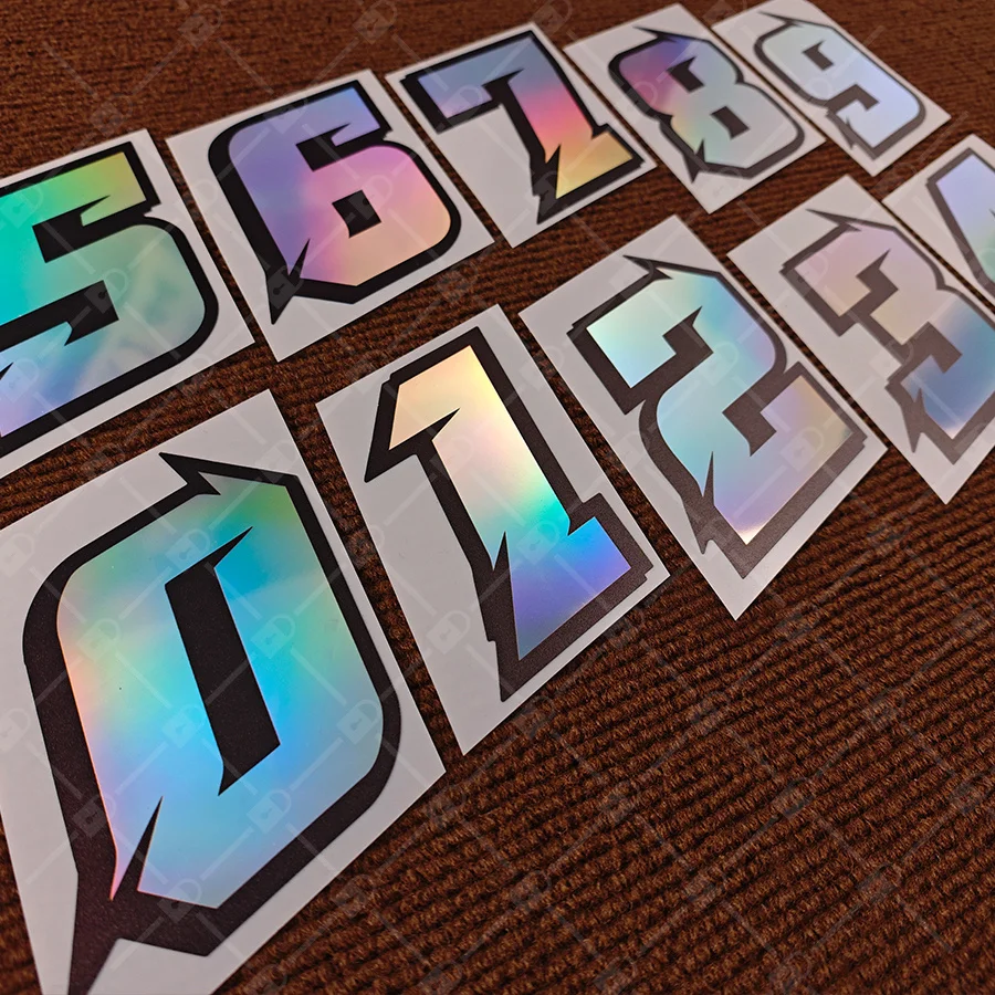 1 piece digital 0 to 9 stickers, car decals, laser-etched material, water-resistant and durable