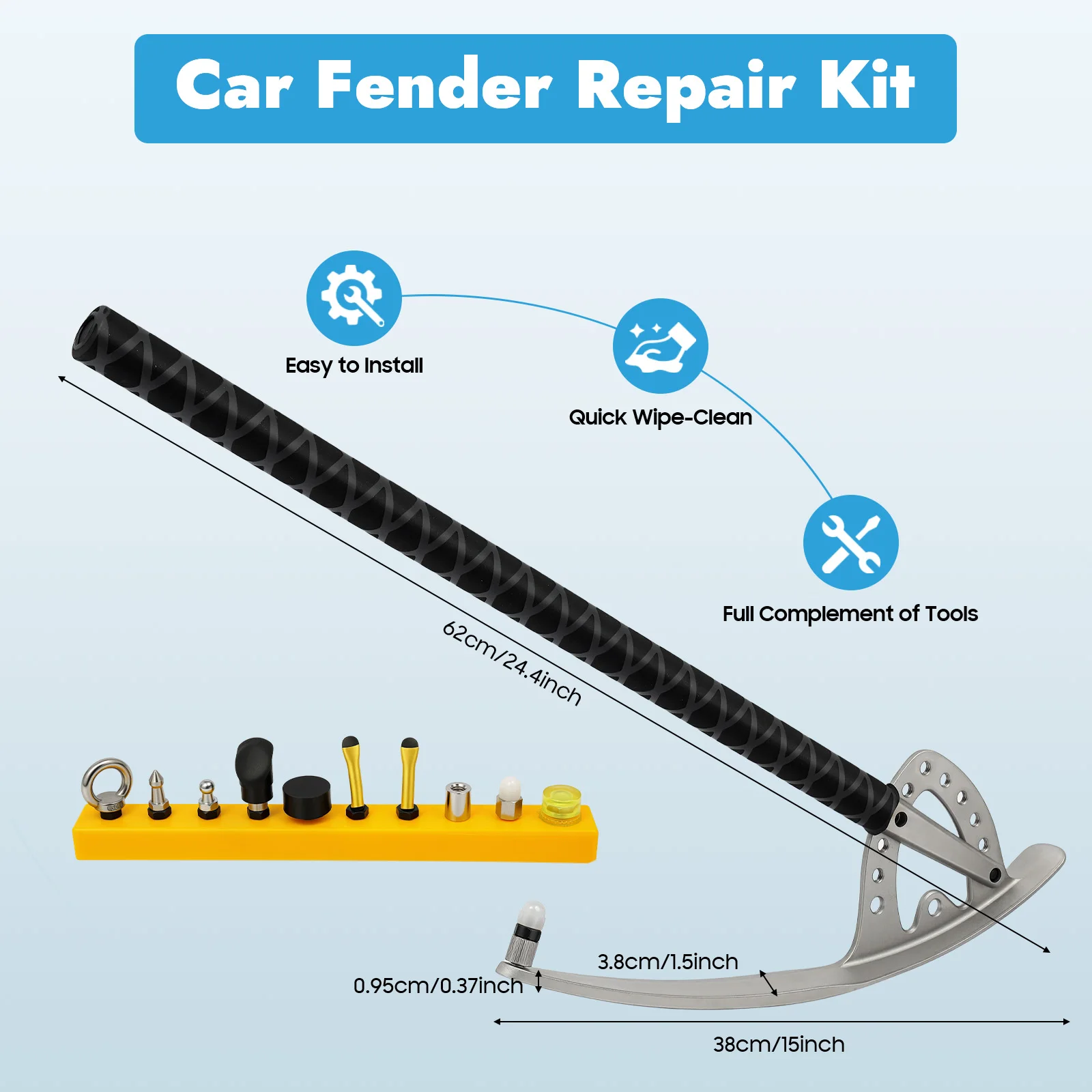 

Car Fender Repair Kit Professional Stainless Steel Tools Set with Adjustable Angle for Auto Body Dent Removal Home Garage DIY