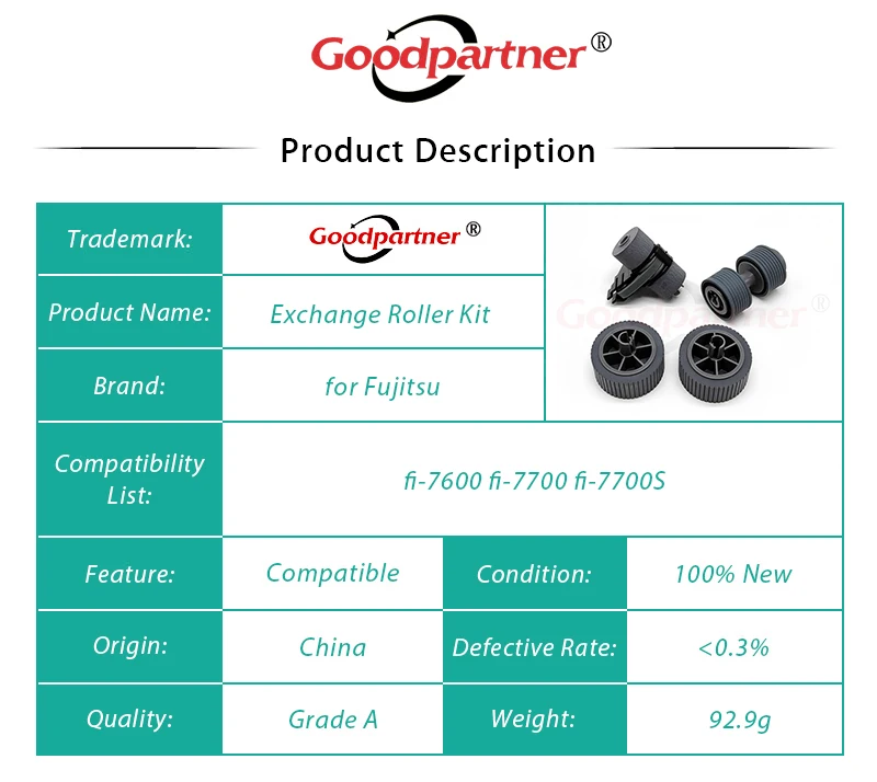 1X PA03740-K010 PA03740-K011 Rolo de seleção de freio para Fujitsu fi-7600 fi-7700 fi-7700S / fi7600 fi7700 fi7700S
