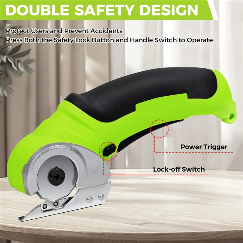

ABMH-Cordless Electric Fabric Scissors, Power Rotary Cutter,Cardboard Box Heavy Duty Scissor, Rechargeable Sewing Shears