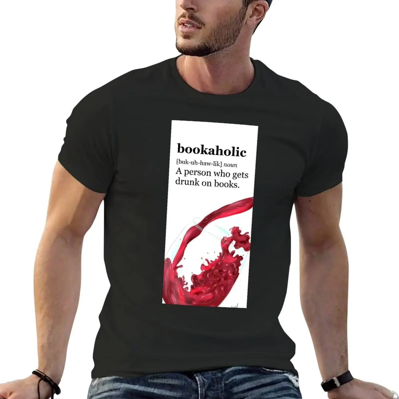 Bookaholic T-Shirt blue archive vintage t shirts sports fans anime clothes black t-shirts for men