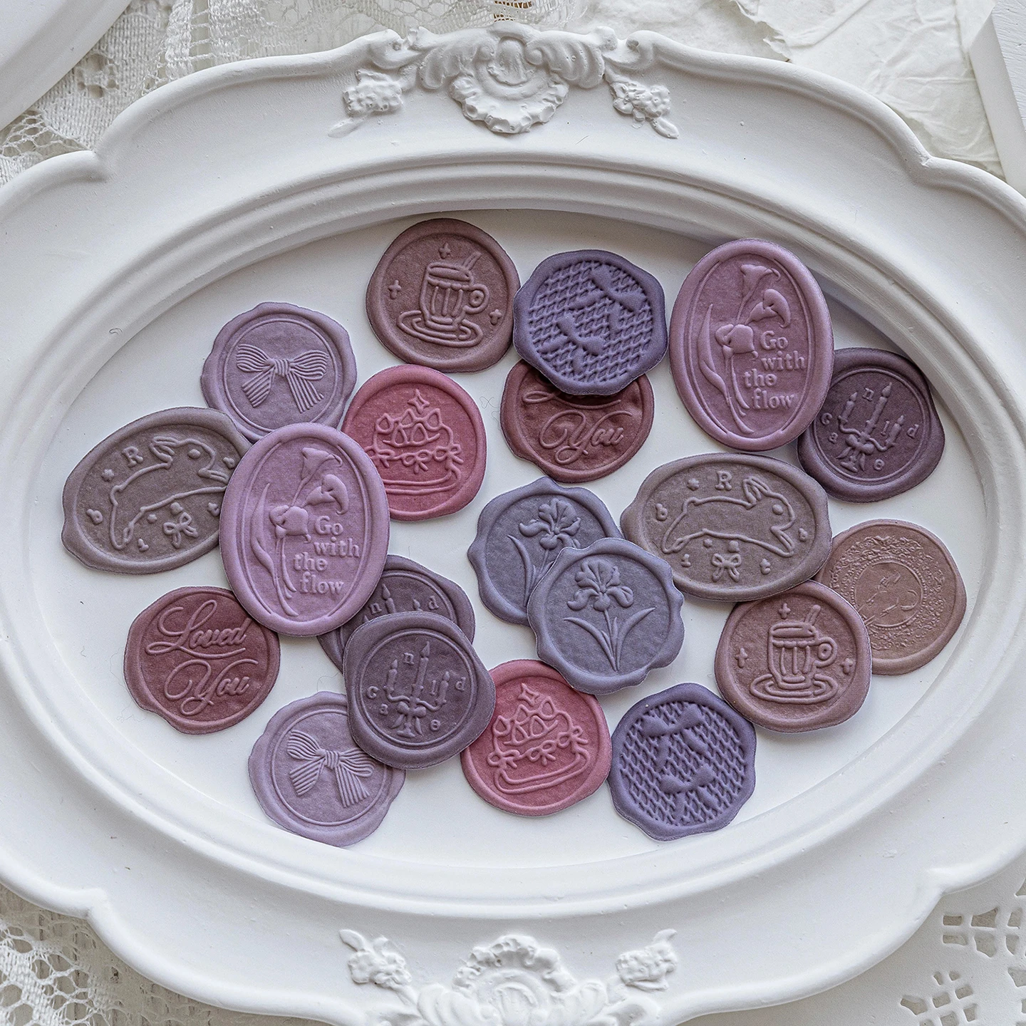 

Morning Rain Artistic Retro Wax Seal Stickers High-Value 3D Envelope Seal Decorative Stickers Ins Style