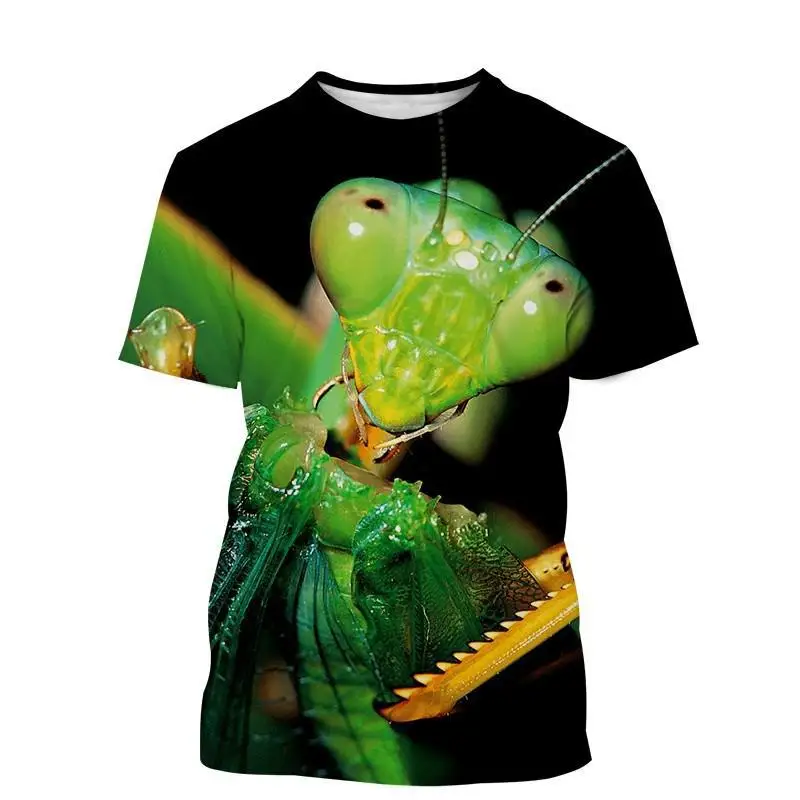 T-Shirts 3D Print Animal Insects Mantis Summer Boys Girls Unisex Fashion Oversized Round Neck T Shirt Kids Tees Tops Clothes