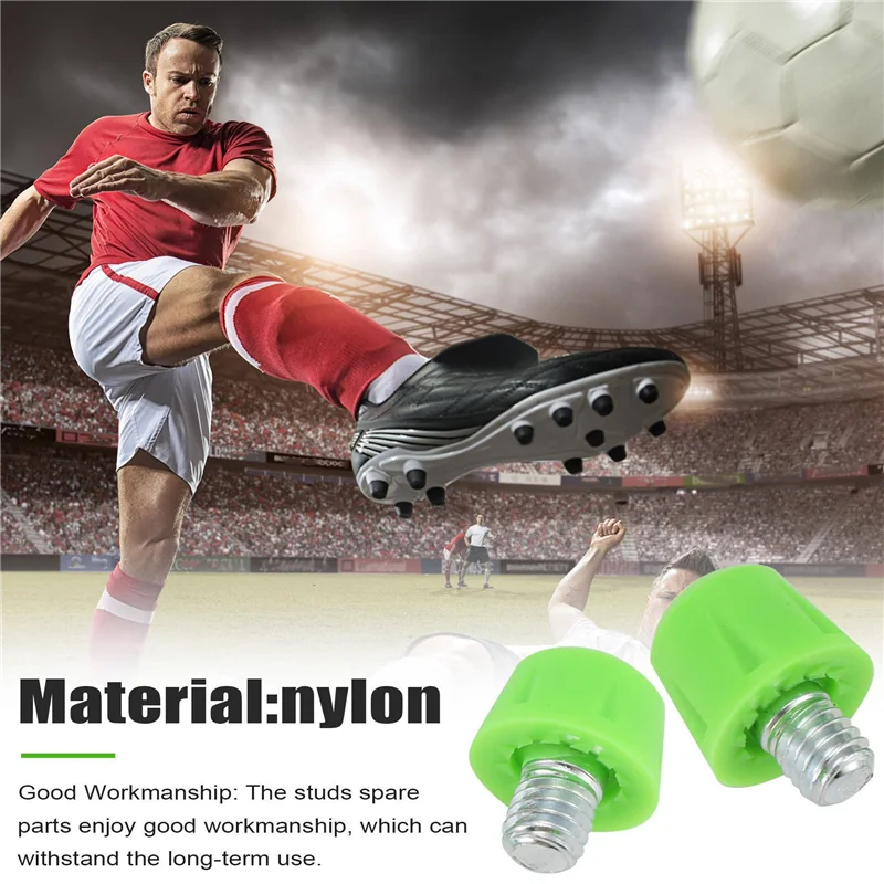 L71A 48 Buah Kancing Sepatu Sepak Bola Sekrup Ulir Anti Selip M6 Paku Pengganti Profesional SG Ke AG untuk Adidas Green