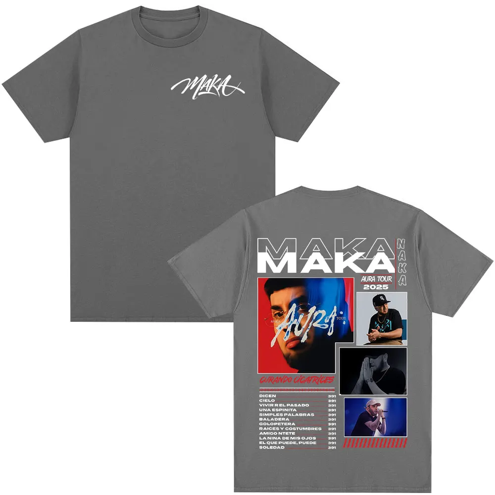 مغني الراب ماكا هالة جولة ألبوم تي شيرت 2026 الصيف الرجال النساء موضة ريترو الشارع عادية القطن قصير الأكمام ملابس الشارع #3