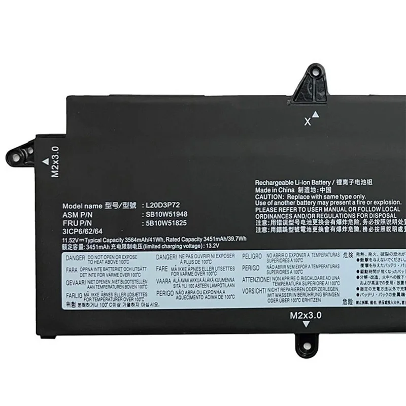 L20D3P72 Laptop Battery for Lenovo ThinkPad X13 Gen 2 20WK