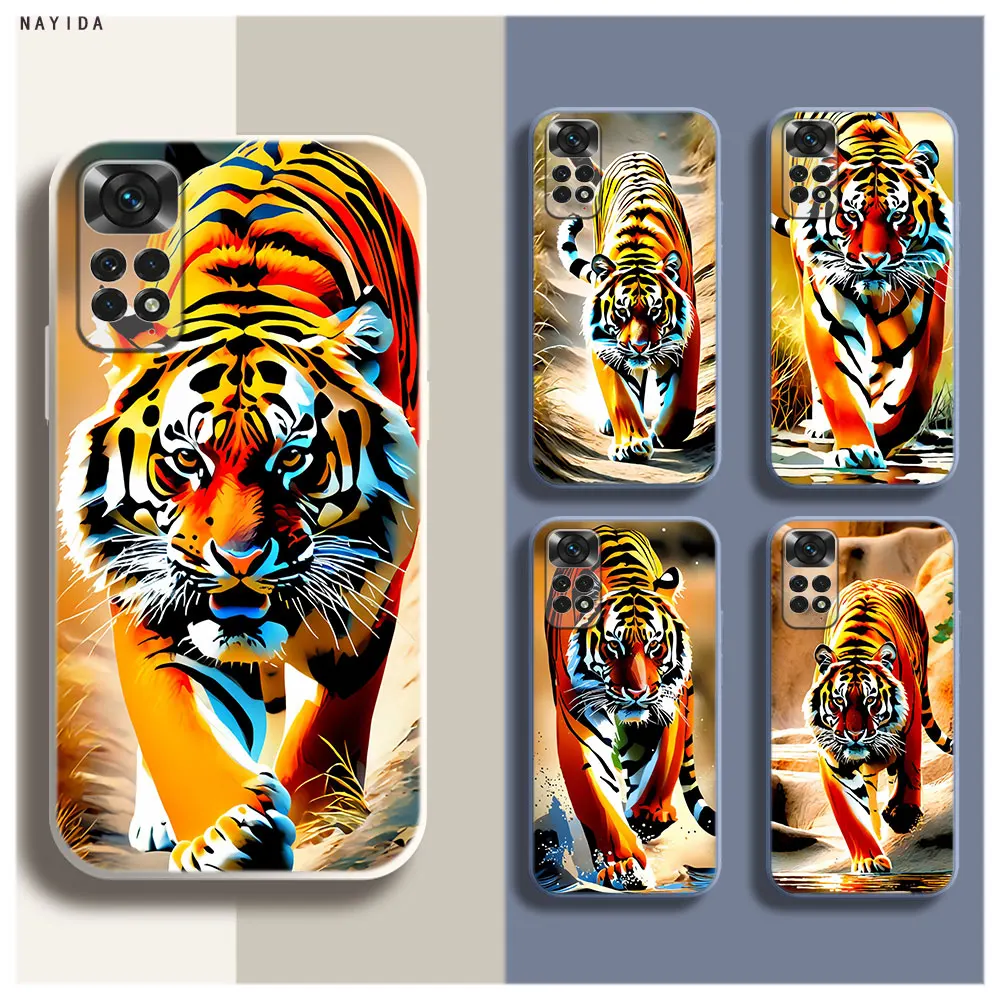 Soft Silicone Phone Case For Xiaomi Redmi Note 12 11 12S Pro Plus 12c 11a 4G 5G Original Cover tiger