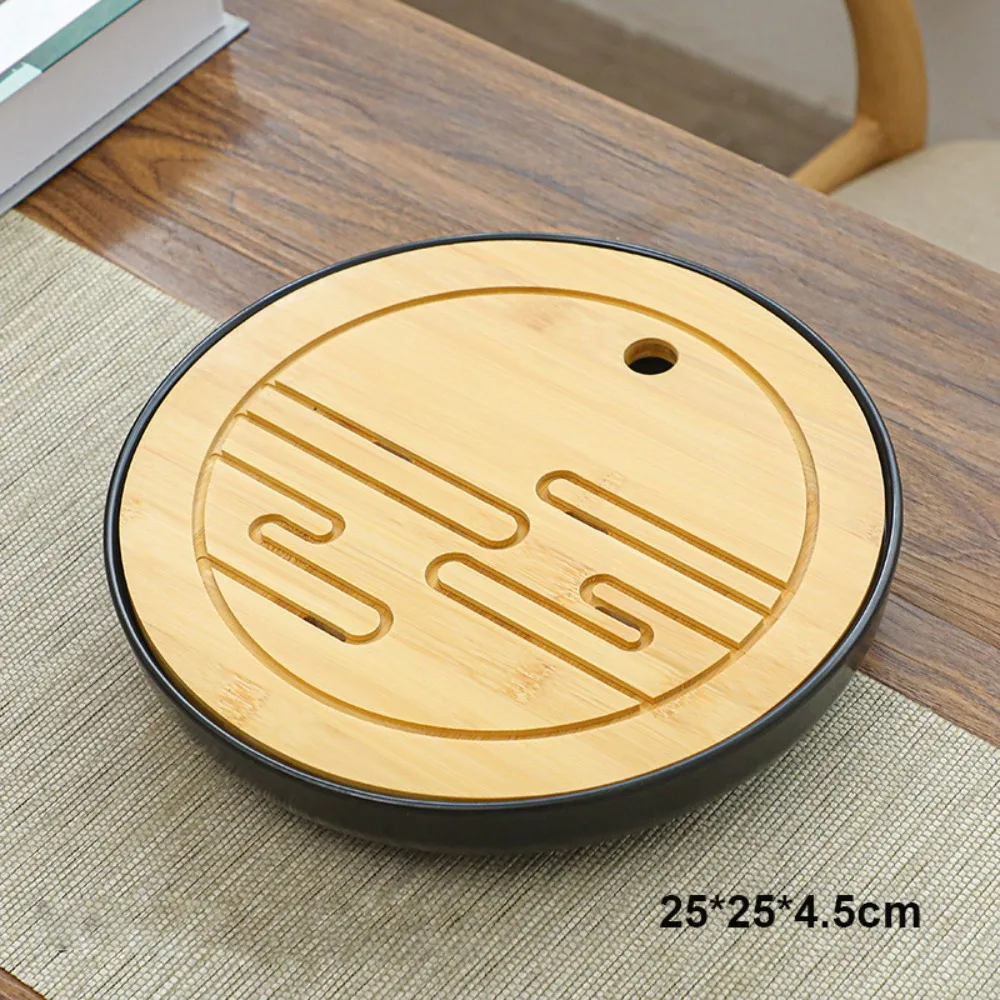 

High Quality Bamboo Chinese Tea Trays Eco-Friendly Home Use Water Storage Trays Multistyles Dry Bubble Chinese Tea Serving