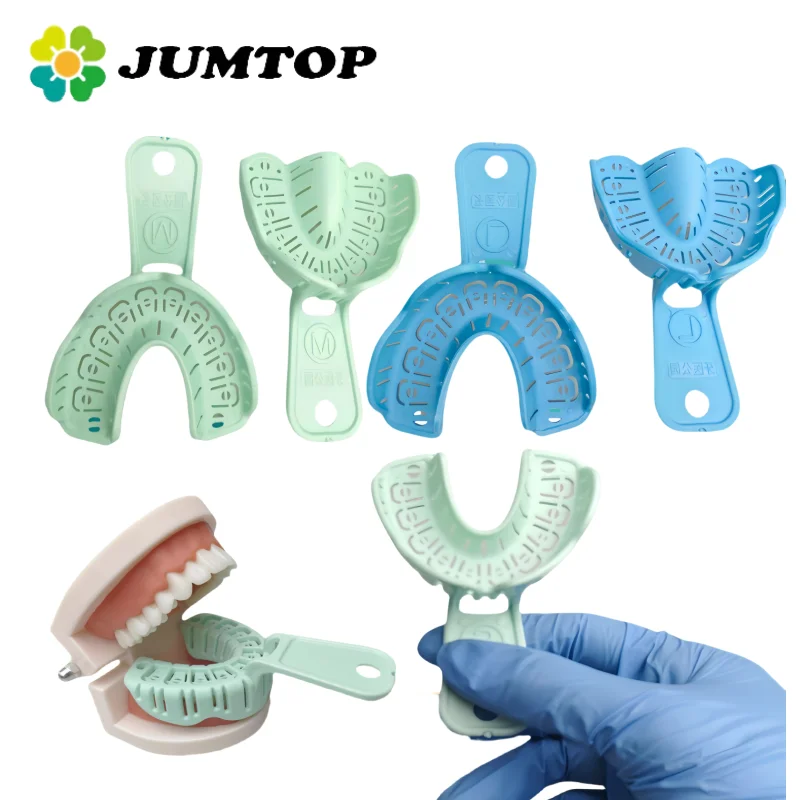 

JUMTOP Dental Impression Trays 6Pcs/Set Full Mouth Teeth Mold Tray Plastic Large Medium Small Lab Dentistry Tools
