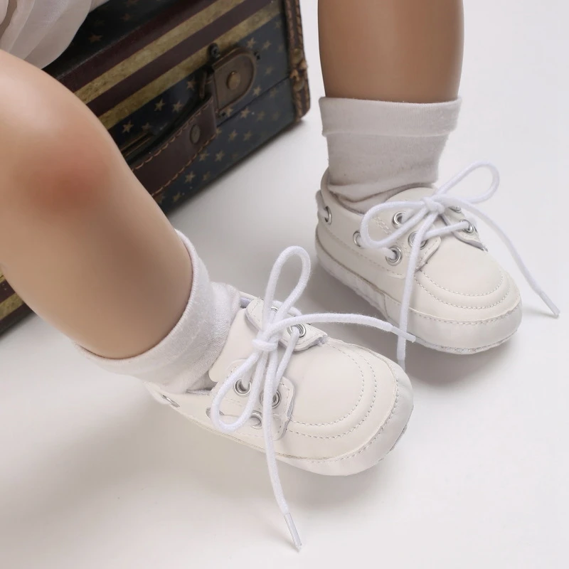 Toddler Baby Girls Boys Soft Sole Casual Shoes Contrast Color Tie Flats Casual Walking Shoes for Newborn Infant