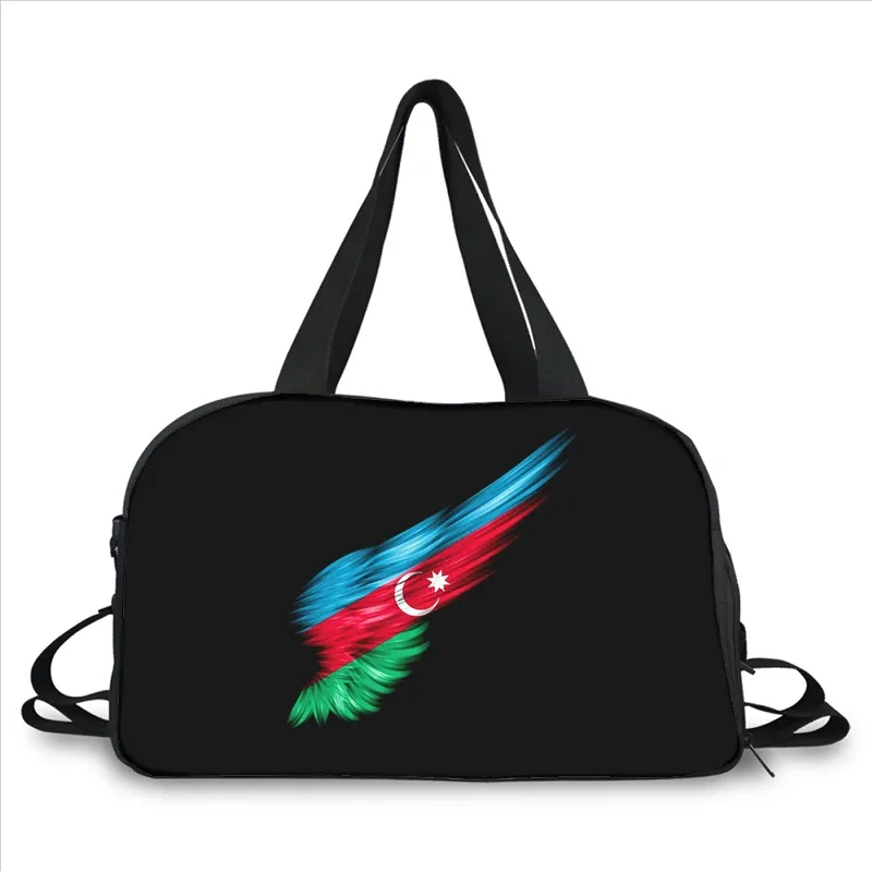 Azerbaijan National flag 3D printing fashion trend portable large capacity multi-function messenger bag travel bag