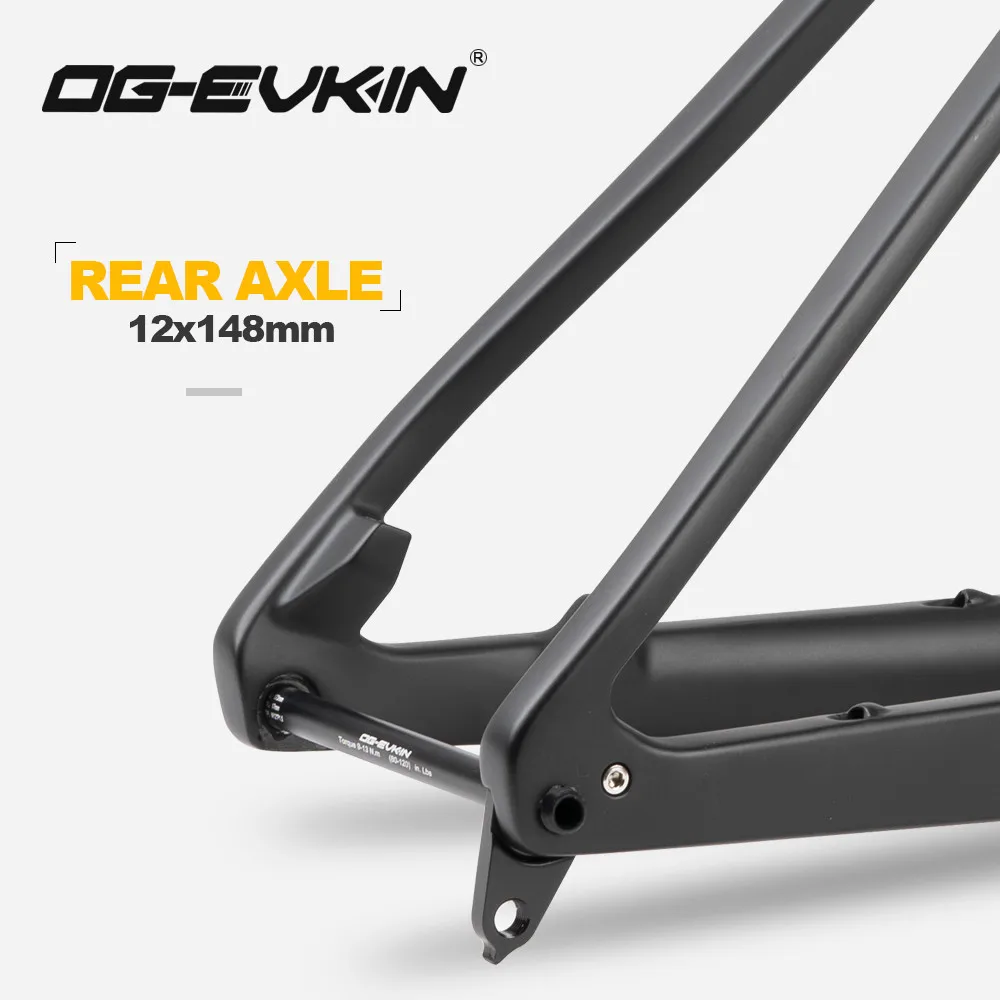 OG-EVKIN CF056 Frame MTB 29 Carbon 148*12mm Boost Bike Straight Headtube 28.6mm BB92 Disc Brake Full Inner Cable Hardtail 2.4in