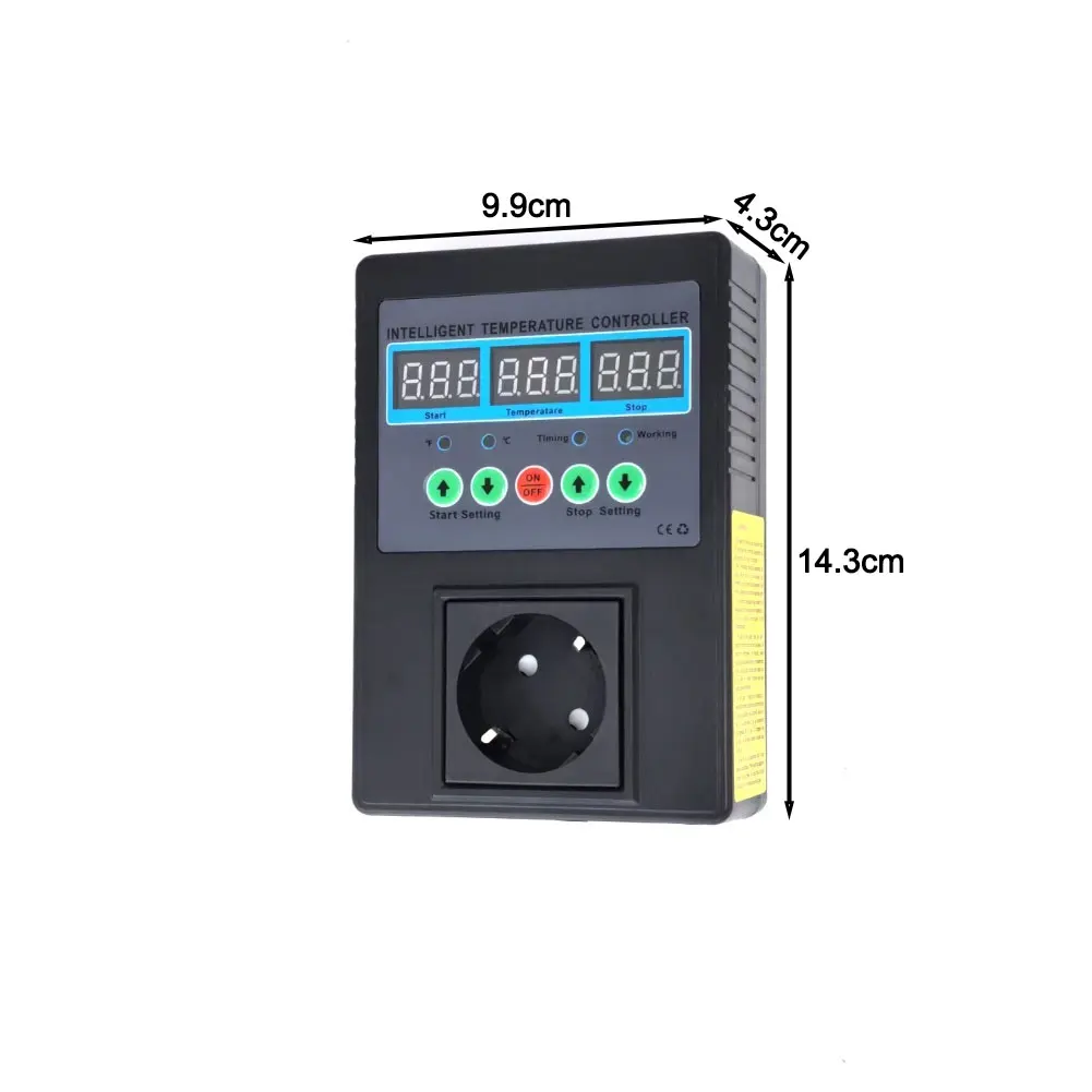 Smart Thermostat Temperature Controller with Waterproof Sensor and Wide Voltage Compatibility 20 to 120 Degrees