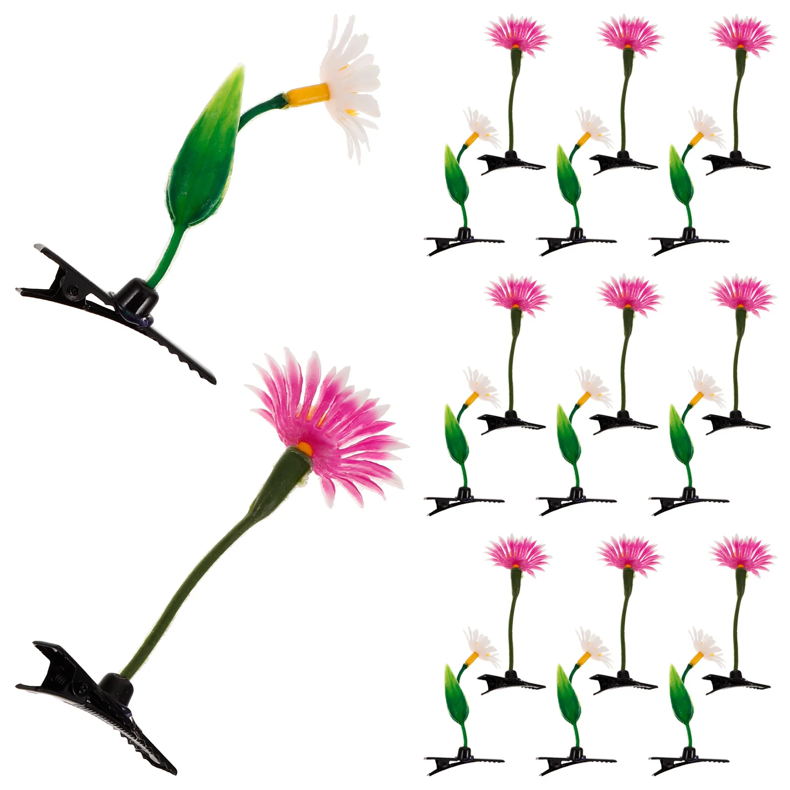 

20Pcs Flower Hair Clips Realistic Plant Clips Cute Sprout Hairpins Kids Fun Hair Accessories for Parties Flower Clip