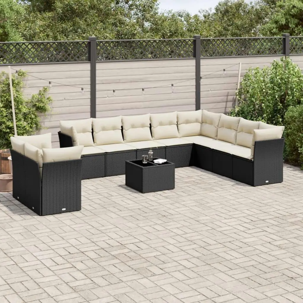 

Stylish Black and Cream Garden Sofa Set Outdoor Furniture for Patio Balcony and Garden