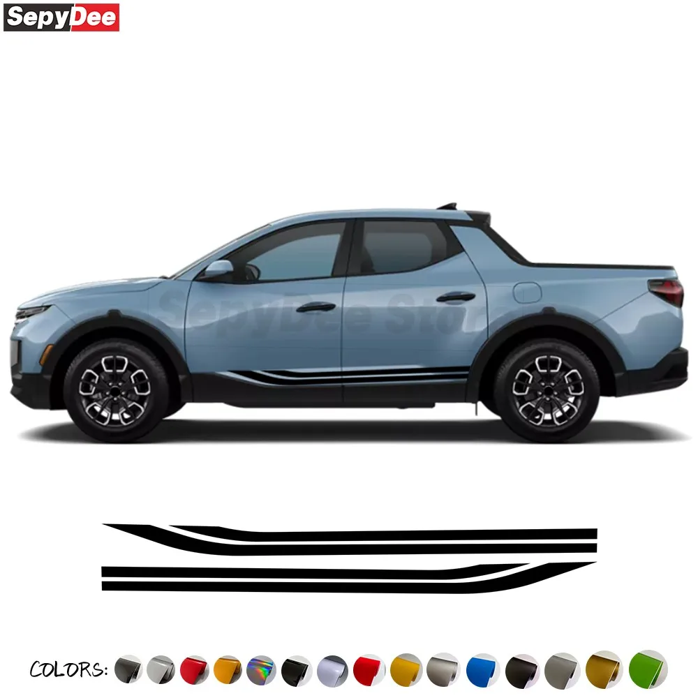 

2 шт., наклейка на боковую гоночную полоску для Hyundai Santa Cruz, пикап, виниловая наклейка