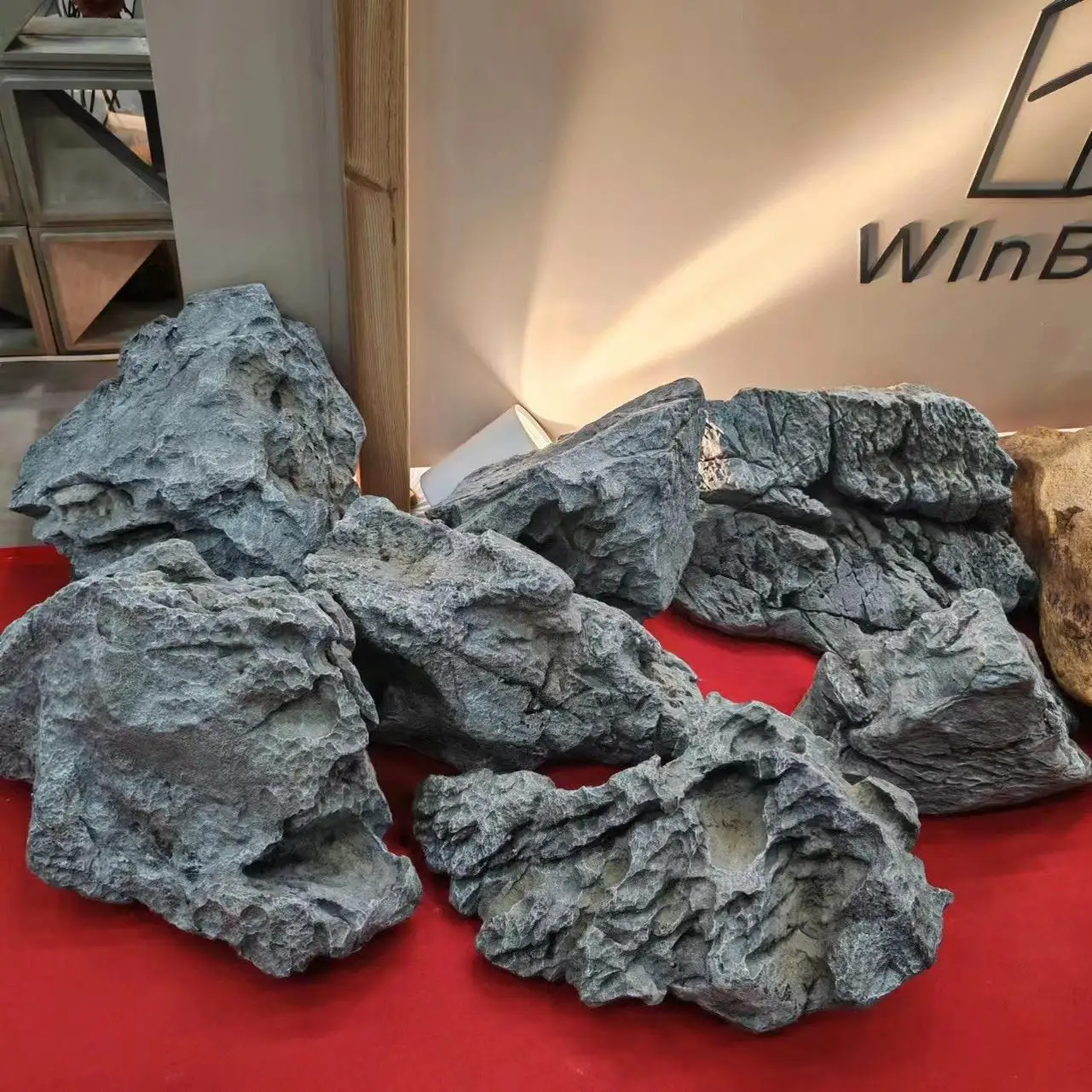 

Grey Artificial Stone Foam Sculpture Rockery Props Artificial Landscape Stones Courtyard Artificial Stone Ornaments Home Decor