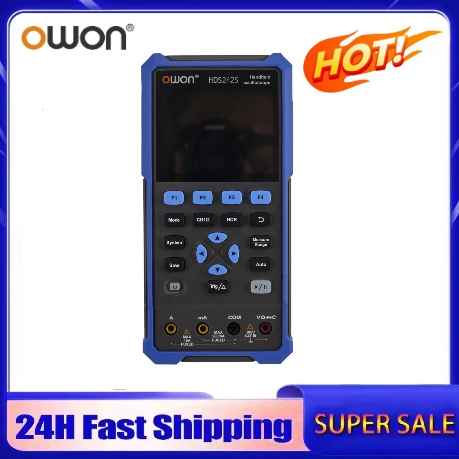 OWON HDS242 /HDS272/ HDS242S / HDS272S Handheld Digital Oscilloscope 2 Channels with 70MHz Bandwidth Digital True-RMS Multimeter