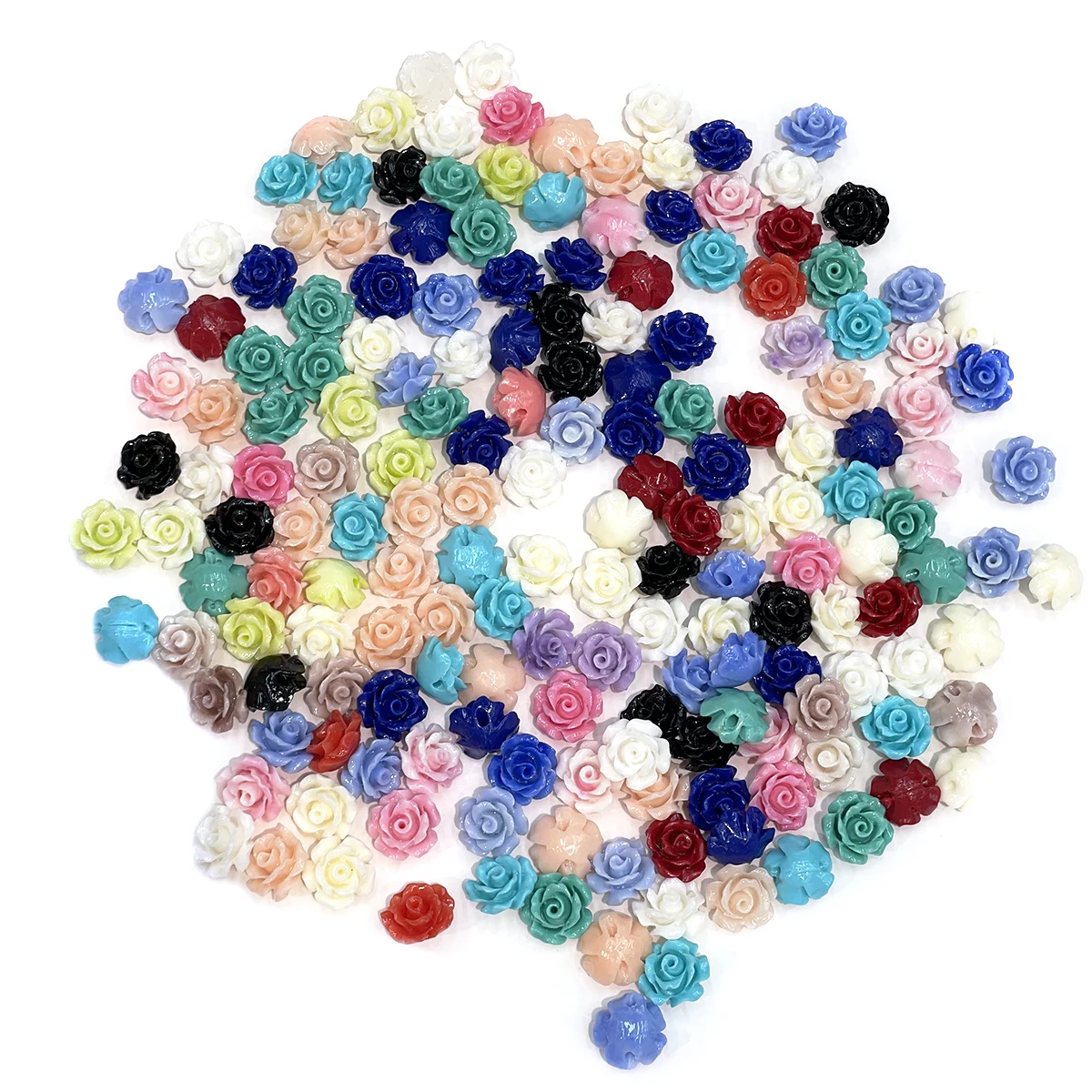 50pcs Rose Flower Shell Beads Charms Colorful Shell Scattered Beads For Jewelry Making Diy Necklaces Bracelet Earrings Accessory