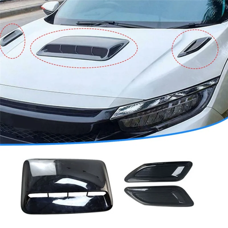A30F-Car تدفق الهواء كمية هود مغرفة تنفيس بونيه ديكور غطاء مركز الجانب منفذ الهواء هود السيارات الخارجي استبدال العالمي B