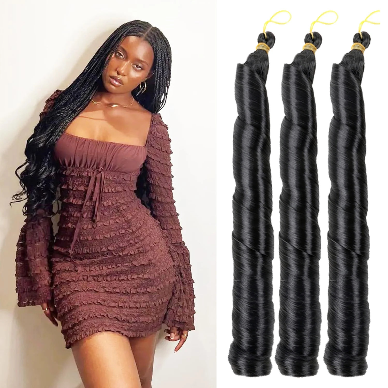 

Dansama French Curl Crochet Braids Goddess Box Braids With Curly Wavy Ends Pre Looped French Curly Braiding Hair Extensions