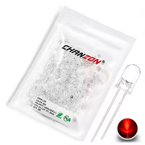 100pcs 5mm LED Diode Ultra Bright Warm White Red Green Blue UV Purple Yellow Orange Pink Multicolor 2V 3V Emitting Assortedt Set - Image 12