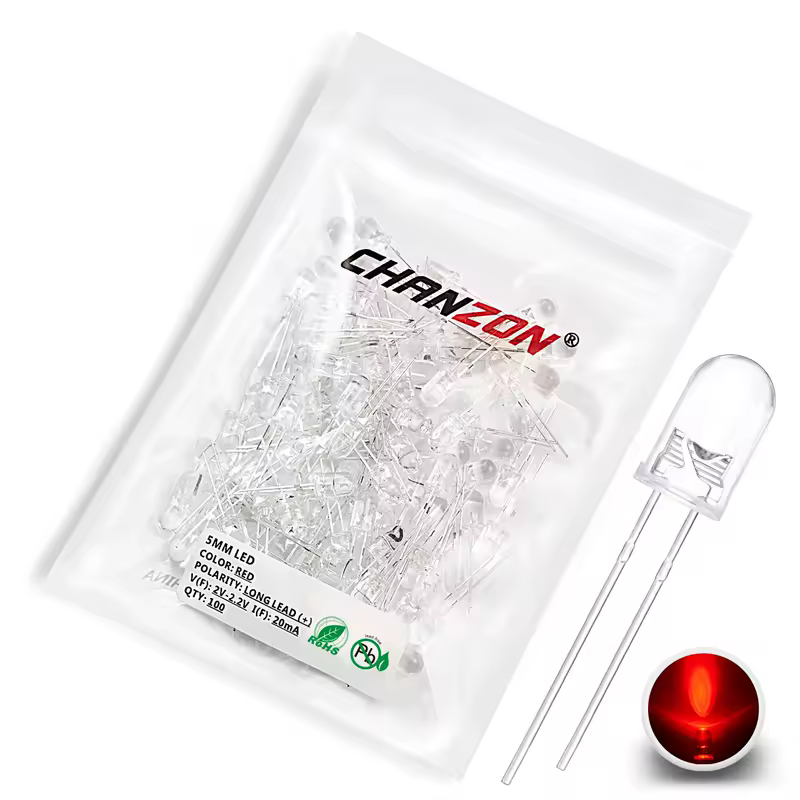 100pcs 5mm LED Diode Ultra Bright Warm White Red Green Blue UV Purple Yellow Orange Pink Multicolor 2V 3V Emitting Assortedt Set - Image 12