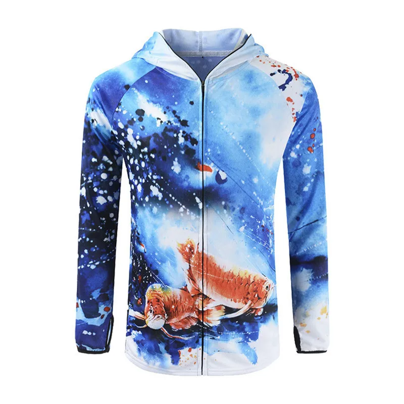 

Men's Hooded Digital Printing Fishing Shirt Long Sleeve Custom Wholesale Waterproof Fishing Shirts UV Protection Quick Dry