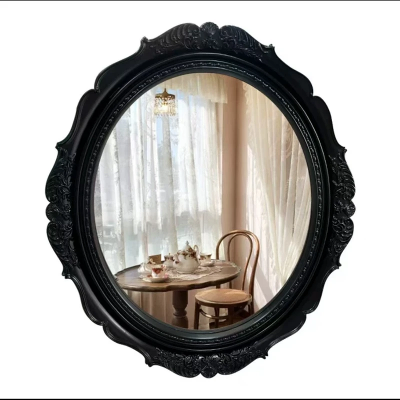 2026 new European bathroom mirror American porch wall-mounted decorative mirror retro women's dressing bathroom mirror