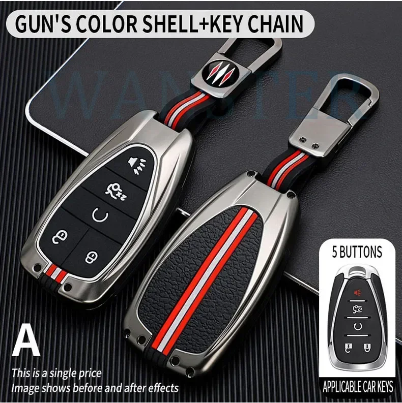 Funda de Metal para llave de coche, carcasa para Chevrolet Onix Equino Cruze Spark Sonic Camaro Volt Bolt Malibu Blazer Traverse 2017-2019
