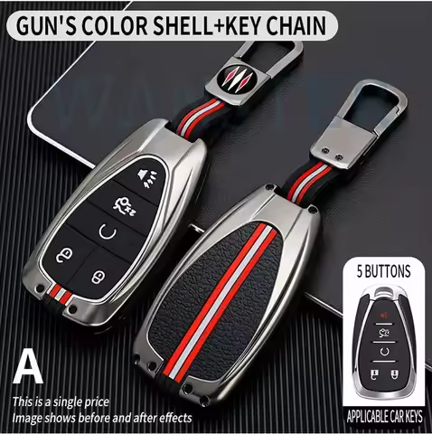 Metal Car Key Cover Fob Case Shell for Chevrolet Onix Equino Cruze Spark Sonic Camaro Volt Bolt Malibu Blazer Traverse 2017-2019