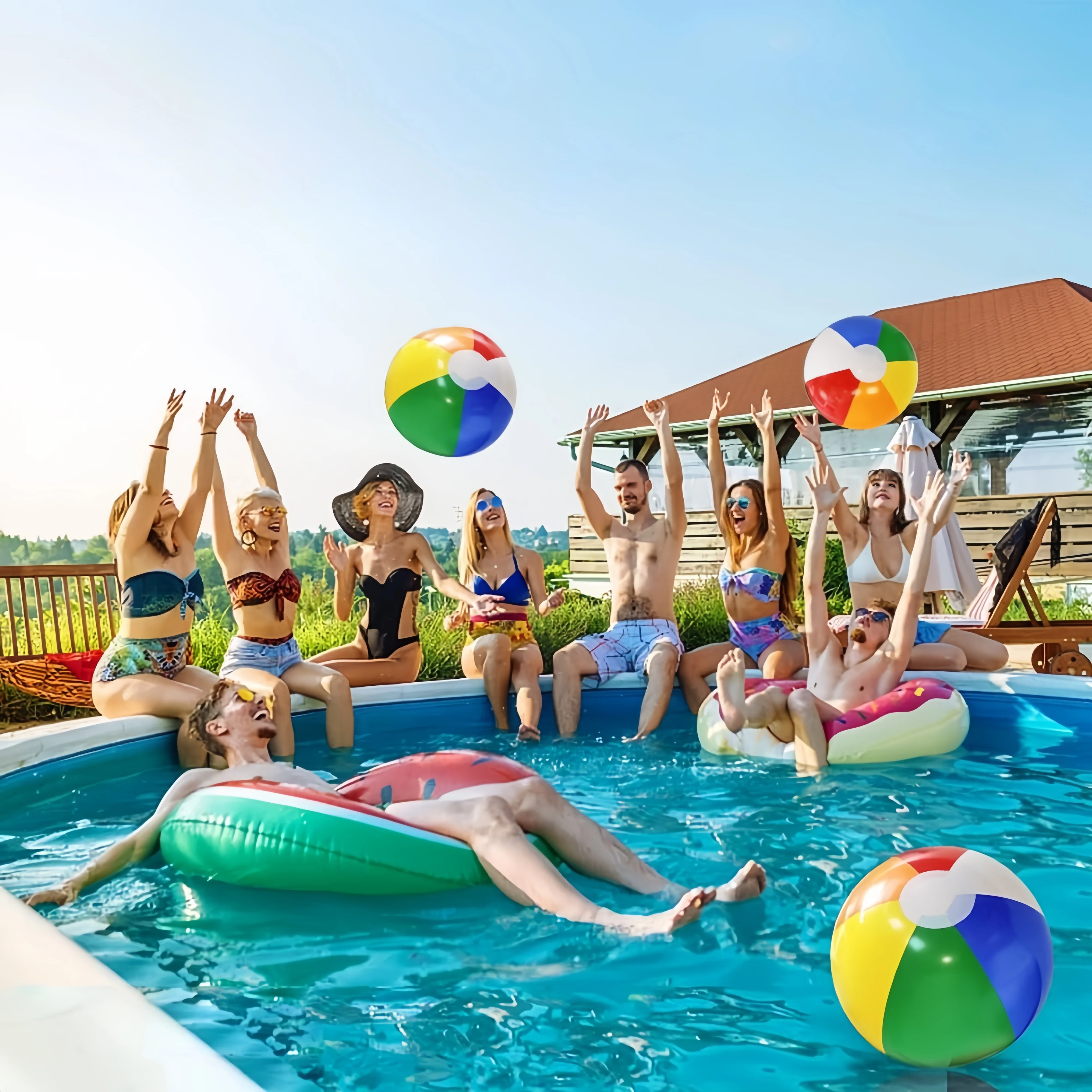 

Пляжный мяч, надувной бассейн, пляжные мячи, гавайская тропическая тематическая вечеринка