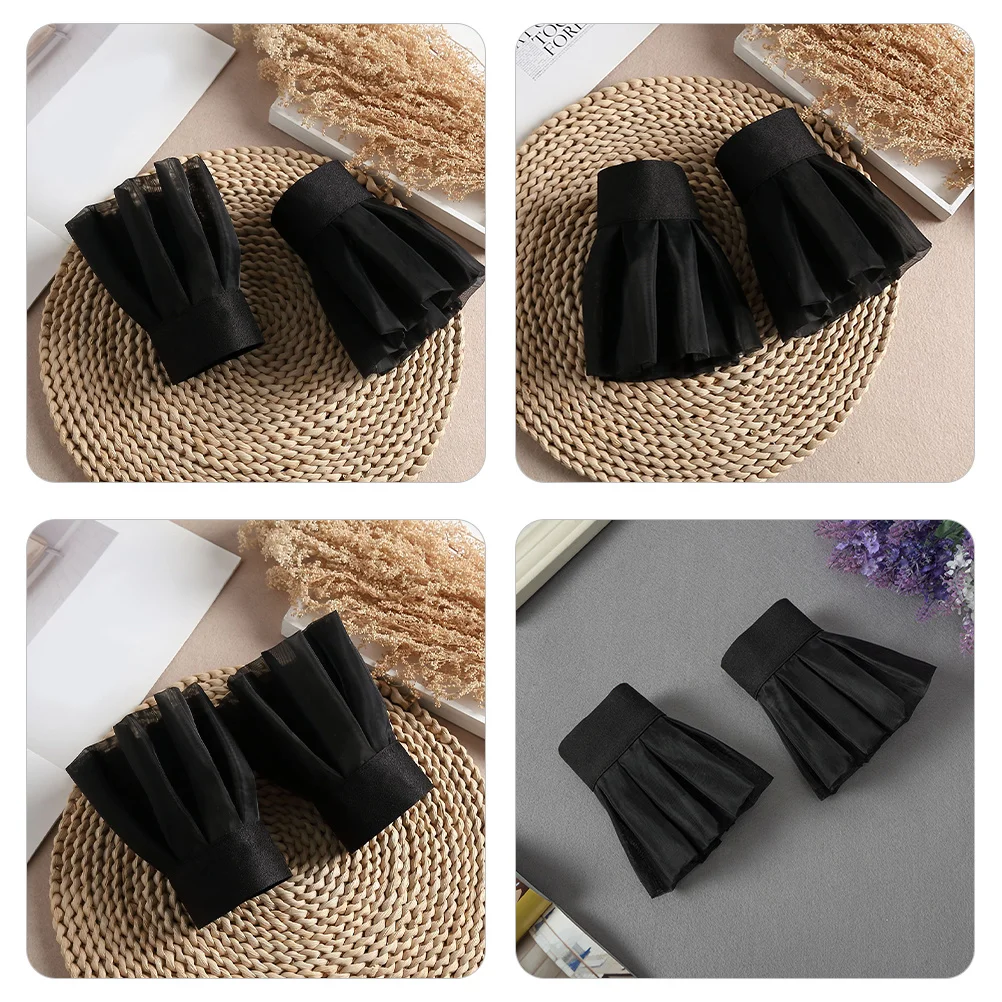 1 paire de Costume d'oreilles de Vampire, fausses manches, poignets en mousseline de soie pour femmes, accessoires de robe de bal de fête de mariage détachables