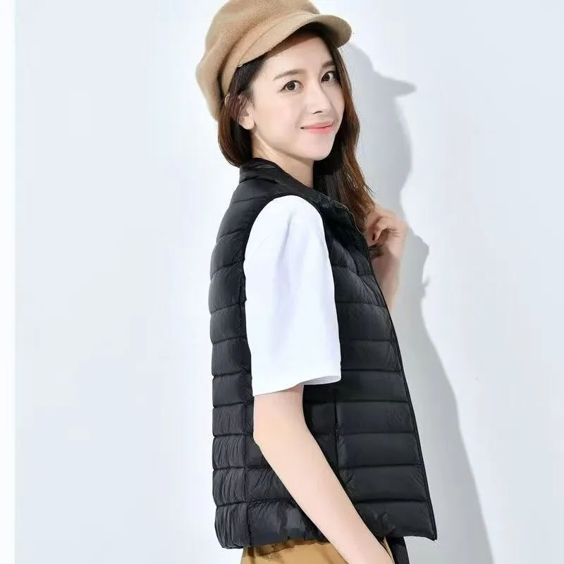 Women Sleeveless Vest Jackets Winter Fashion Ultra Light Down Coats Women Stand Collar Warm Waistcoats Clothing - view 2