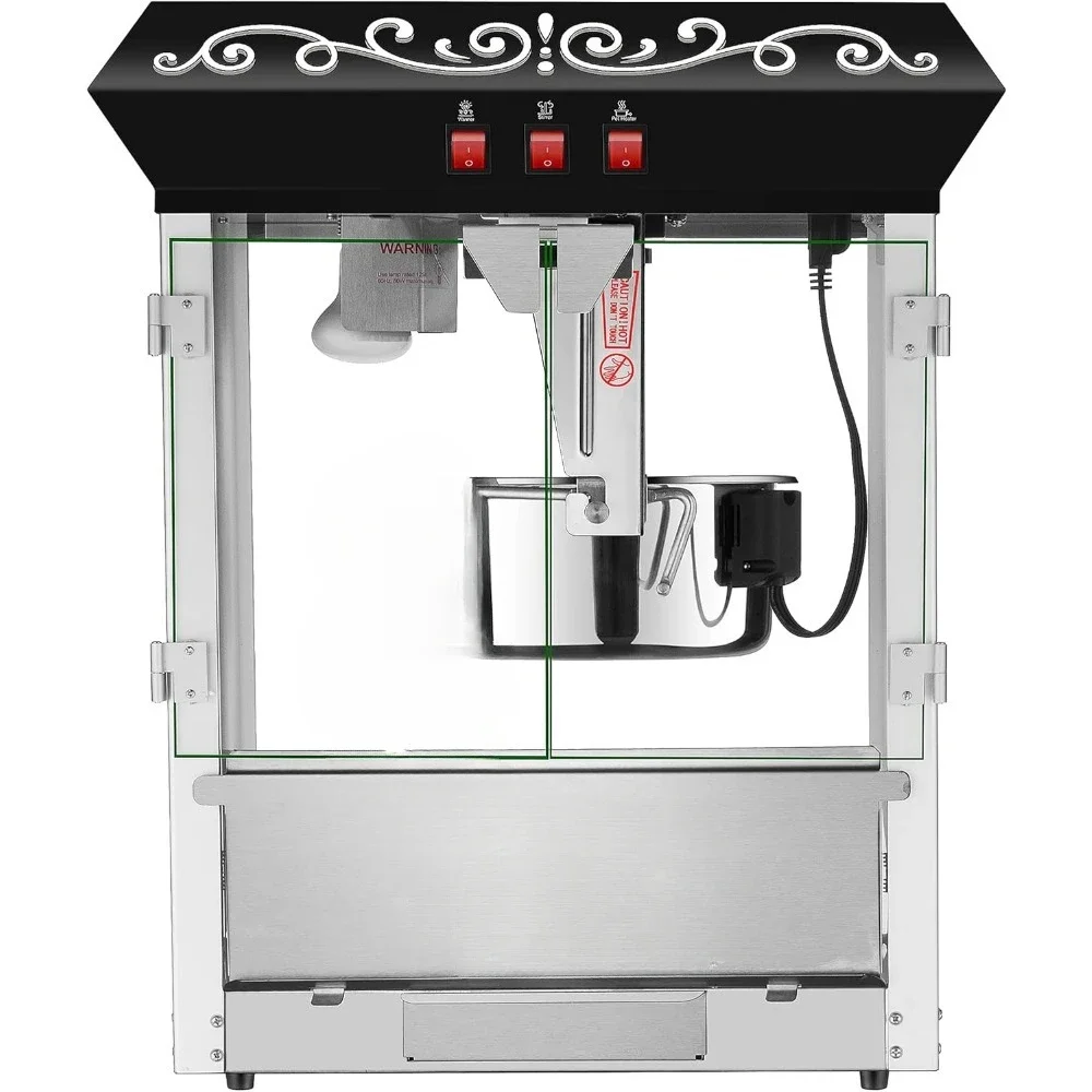 10oz Popcorn Machine, Countertop Style Popcorn Machine,  3 Control Switches & Built-in Warmer Light, Popcorn Makers