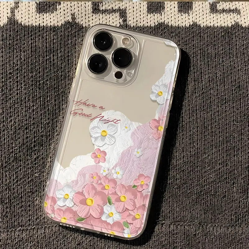 

Прозрачный масляный живопись, минималистичный чехол для телефона с пыльцами для IPhone 16, 15, 14, 13, 12, 11 PROMAX XSXR 7, 8 Plus, силиконовый чехол для телефона