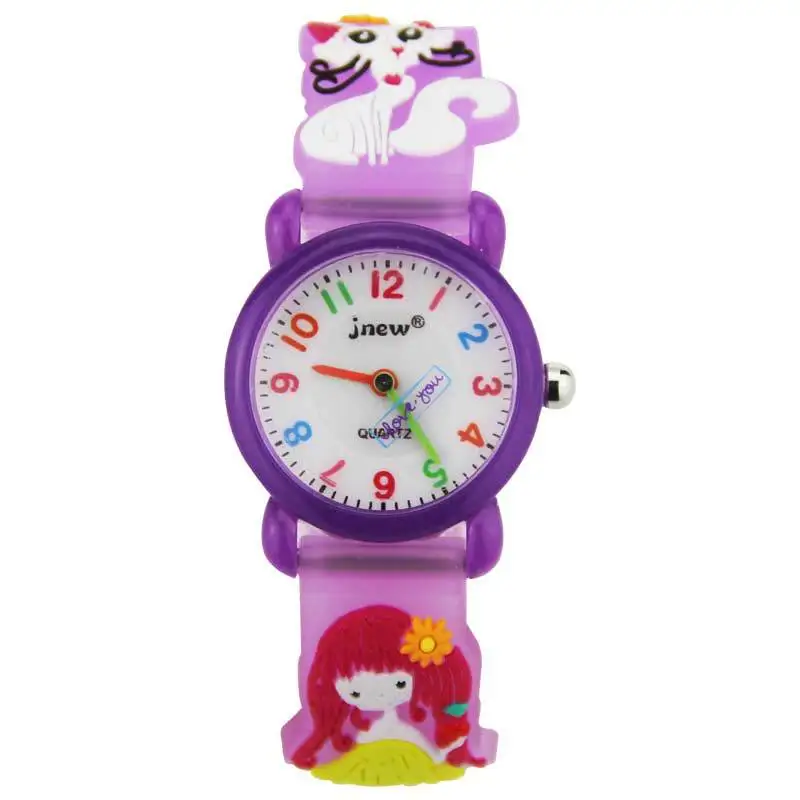 Crianças dos desenhos animados relógio à prova dcute água bonito dos desenhos animados gato cherry blossom dial menino menina quartzo relógios para crianças presente de aniversário reloj