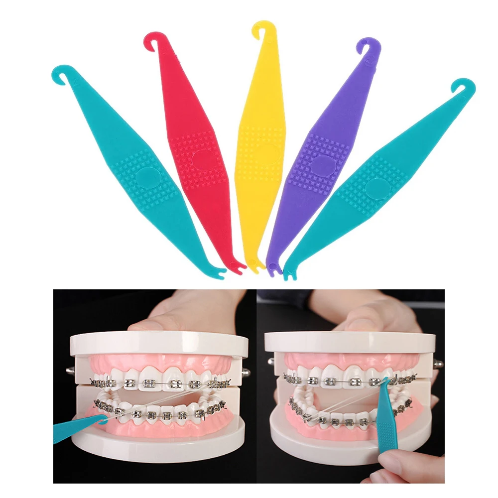 Dental ortodontyczny elastyczny Placer ułatwiający hak 50 sztuk/worek na opaski gumowe szelki jednorazowe ligatury krawaty urządzenie ortodontyczne