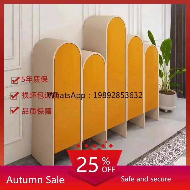 

LYY Entrance Cabinet Solid Wood Living Room Sideboard Modern Simple Decorative Cabinet Wall-Mounted Bookshelf Storage Cabinet