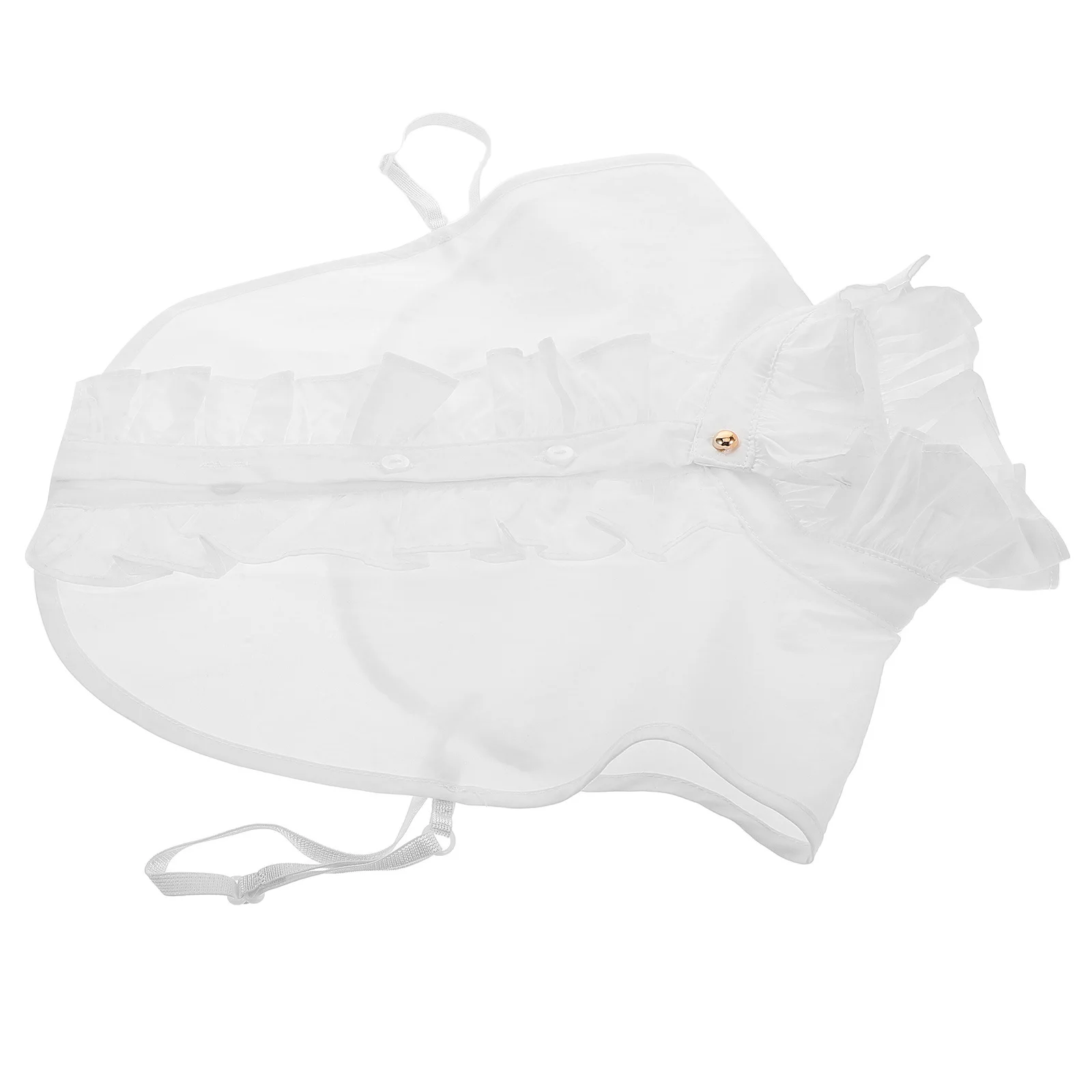 

Vintage White Ruffle Pleated Fake Collar Detachable Layered Shirt Accessory For Women Office Wear Neck Ruff Collar