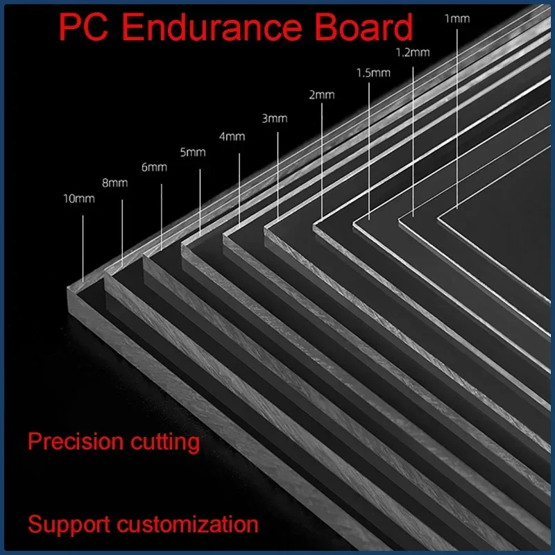 Thick 1.5-40mm PC Sheets Polycarbonate Plate Transparent Board 210x297 100x200 150x200 200x200 200x300 300x300 300x400 400x400mm