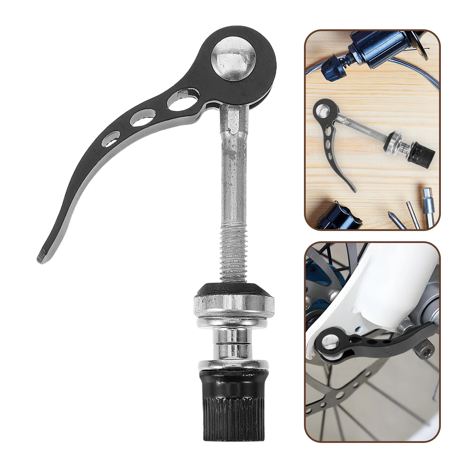 

Quick Release Hub Road Bike Mountain Bike Front & Rear Axle Hollow Shaft Set with Standard Spacing (Black)