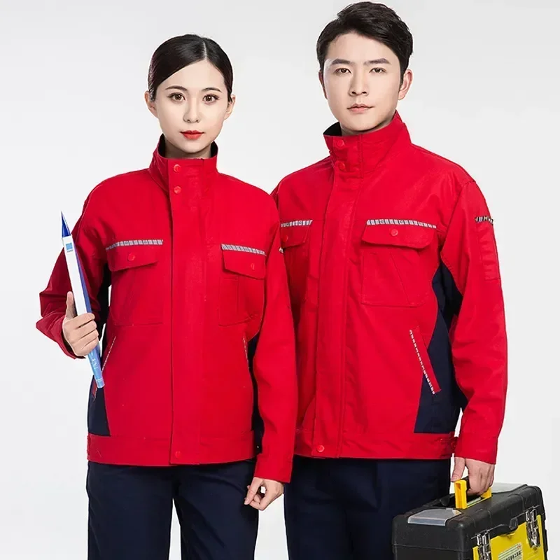 Traje de uniforme eléctrico de primavera con logotipo de pintor mecánico, taller de fábrica, ropa con mangas de soldador, trabajo, reparación impresa larga, otoño