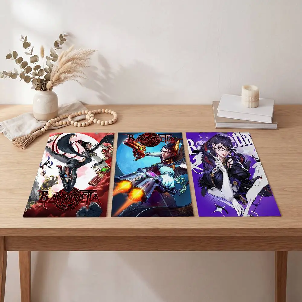 Game Bayonetta Anime Poster Self-adhesive Art Waterproof Paper Sticker Coffee House Bar Room Wall Decor