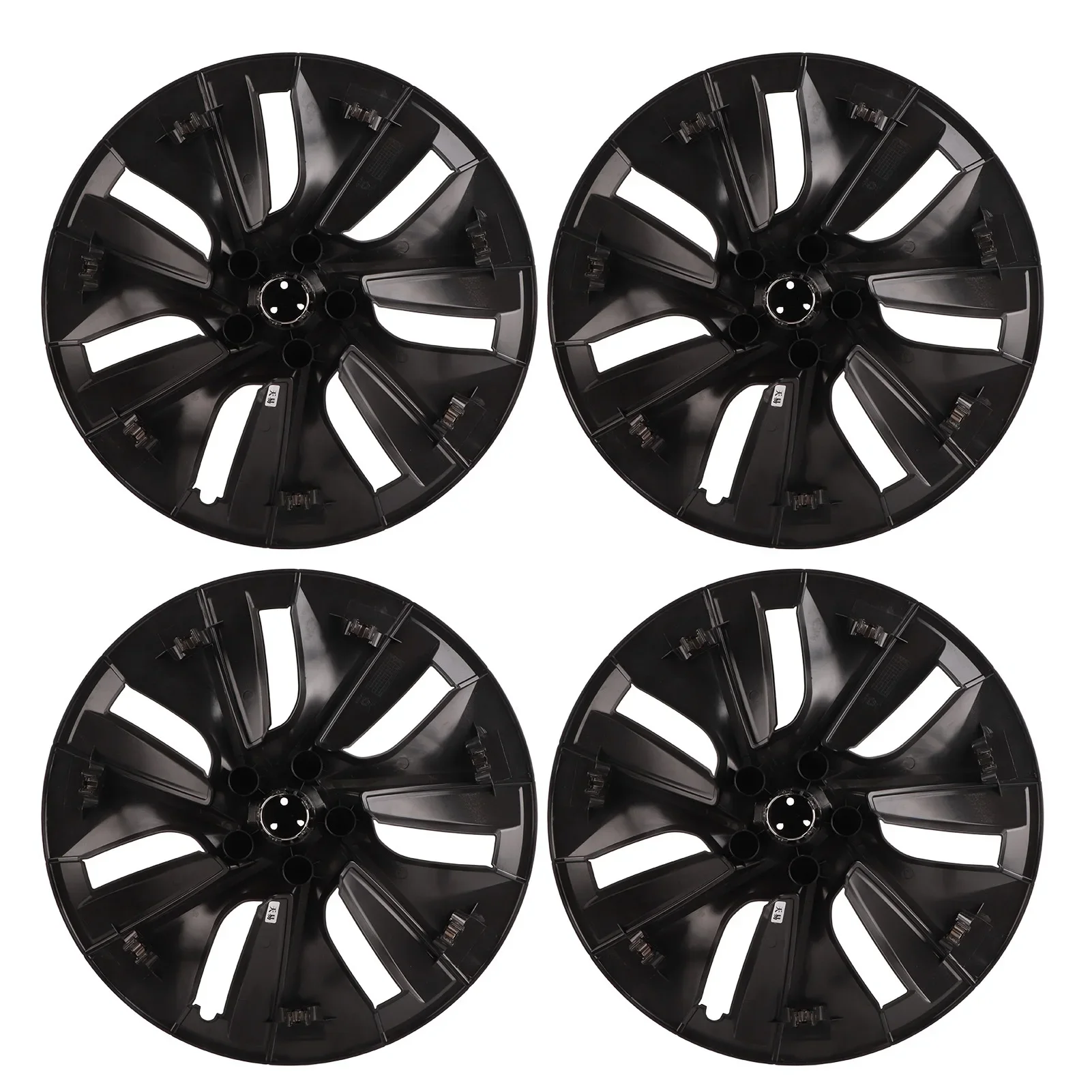 4pcs 19in Wheel Hub Cap Matte Black Sporty Design Replacement for Tesla Model Y 2020‑2022